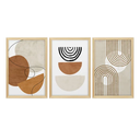 Ver imagem 1 de Kit 3 Quadros para Decoração Formas Minimalista Moderno Sala 50x70 com Moldura