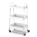 Ver imagem 1 de Prateleira de Metal Multiuso 3 Andares com Rodinhas - Branco