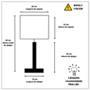 Ver imagem 4 de Kit 02 Abajur Luminária Quarto Pé Quadrado Imbuia Cúpula Algodão Crú (bege)