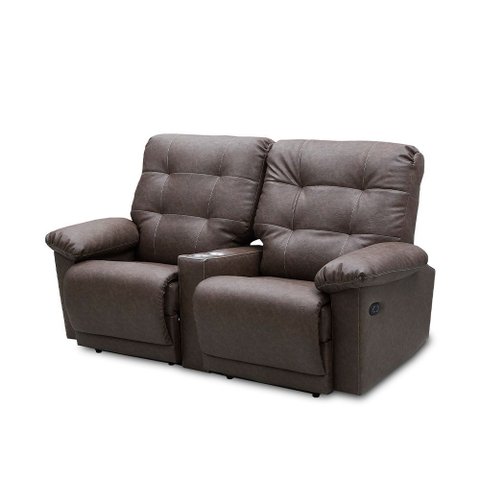 Poltrona Sala de Cinema Reclinável Retrátil Elétrica 193cm com Porta Copos USB Visalia Couro Tabaco 