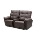 Ver imagem 1 de Poltrona Sala de Cinema Reclinável Retrátil Elétrica 193cm com Porta Copos USB Visalia Couro Tabaco