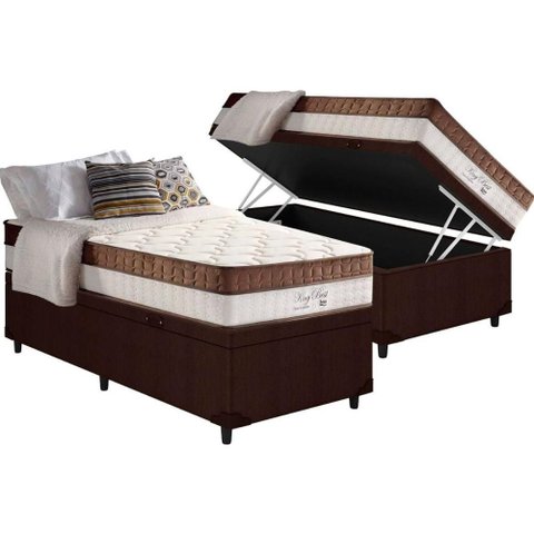 Cama Box Baú Solteiro: Colchão Molas Ensacadas D Angelis Anjos Superlastic King Best + Base Crc