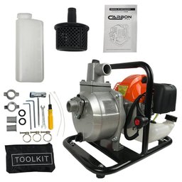 Motobomba a Gasolina 1" Polegada Autoescorvante 2T 2,5HP Partida Manual Carbon Fak - 1