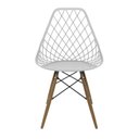 Ver imagem 4 de Kit 4 Cadeiras Kaila Branco – Pés de Madeira, Ideal para Sala, Cozinha e Ambientes Comerciais