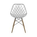Ver imagem 2 de Kit 4 Cadeiras Kaila Branco – Pés de Madeira, Ideal para Sala, Cozinha e Ambientes Comerciais