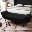 Ver imagem 7 de Kit Cabeceira Cama Box Casal 140cm Madrid com Puff Recamier Santorini Veludo Preto