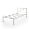 Cama Solteiro 100% Aço e Auxiliar Estilo Industrial:branco - 2