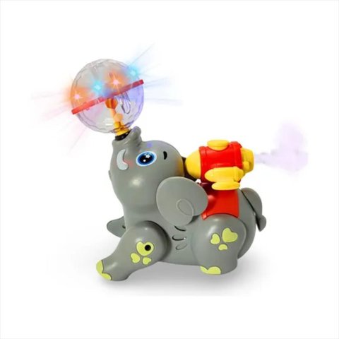 Elefante Interativo Infantil com Luzes, Sons, Spray e Movimento 360°