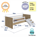 Ver imagem 5 de Cama Infantil Montessoriana com Escada e Escorregador Linha Affetto Aveiro/Branco - Completa Móveis