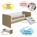 Ver imagem 6 de Cama Infantil Montessoriana com Escada e Escorregador Linha Affetto Aveiro/Branco - Completa Móveis