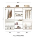 Ver imagem 4 de Closet Aberto Modular para Casal 245cm Eminence Branco