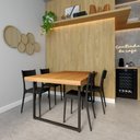 Ver imagem 1 de Conjunto Mesa Madeira Maciça Bernardo 1,50m Ferragem Preta com 4 Cadeiras Tramontina Preta