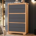 Ver imagem 2 de Cômoda para Quarto 6 Gavetas Mdp Duo Freijó/titanium