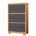 Ver imagem 1 de Cômoda para Quarto 6 Gavetas Mdp Duo Freijó/titanium