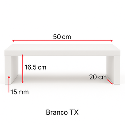 Suporte de Monitor em Mdf Branco Tx 50cm Largura Design Clean e Funcional - 2