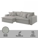 Ver imagem 3 de Sofá Zen Veludo 02 Módulos 100 Cm B25 Meu Sofá Online