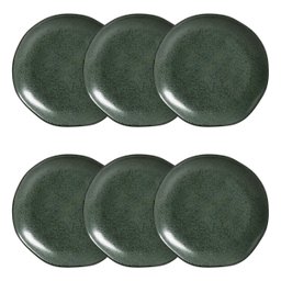 Conjunto 6 Pratos Rasos Stoneware Orgânico Arauco 26,5cm - 2