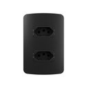 Ver imagem 1 de Tomada Dupla Margirius B3 Colors 2p+t 10a com Placa 4x2 Preto Ebony