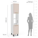 Ver imagem 4 de Armário Paneleiro Amara 40x224,5cm com 2 Portas e 2 Nichos Branco/Creme 250026