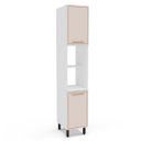 Ver imagem 2 de Armário Paneleiro Amara 40x224,5cm com 2 Portas e 2 Nichos Branco/Creme 250026