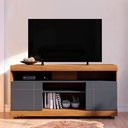 Ver imagem 1 de Rack para TV Rack para TV com Portas Aurora 47" 136cm MDP com Nichos Noce Preto Colibri Móveis