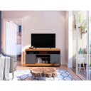 Ver imagem 4 de Rack para TV Rack para TV com Portas Aurora 47" 136cm MDP com Nichos Noce Preto Colibri Móveis