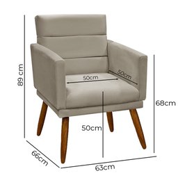 Poltrona Decorativa Nina Veludo para Sala Atendimento Recepção Estética - Star Confort Nina Poltrona - 5