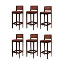 Ver imagem 2 de Kit 6 Banquetas Assento Encosto Estofado em Sintetico Hellen:imbuia com Sintetico Whisky