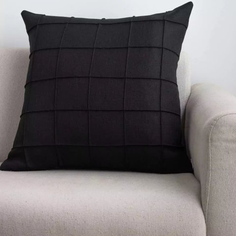 Capa de Almofada Linho Square Preto 50cm