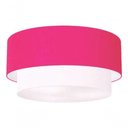 Ver imagem 4 de Plafon Duplo Cilíndrico Vivare Md-3017 Cúpula Tecido 50x40cm - Bivolt Rosa-pink-branco 127/220v