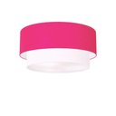 Ver imagem 1 de Plafon Duplo Cilíndrico Vivare Md-3017 Cúpula Tecido 50x40cm - Bivolt Rosa-pink-branco 127/220v
