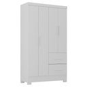 Ver imagem 1 de Guarda Roupa Solteiro 4 Portas 2 Gavetas Primor 121x209 cm Branco Absoluto Zanz