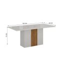 Ver imagem 3 de Mesa Doha 1,60 Off/decor Tampo Off C/vidro 6 Cadeiras Doha