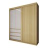 Guarda-roupa Solteiro Rosário 100% Mdf 3 Portas 3 Gavetas Castanho/off White - Panorama Móveis - 3