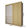 Guarda-roupa Solteiro Rosário 100% Mdf 3 Portas 3 Gavetas Castanho/off White - Panorama Móveis - 4