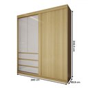 Ver imagem 4 de Guarda-roupa Solteiro Rosário 100% Mdf 3 Portas 3 Gavetas Castanho/off White - Panorama Móveis
