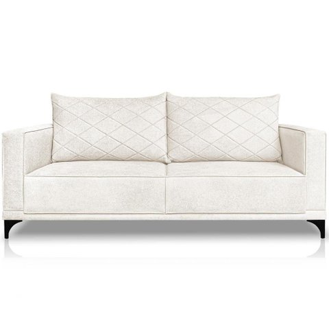 Sofa Nori 3 Lugares Pes de Ferro 220cm Linho Boucle 3300 Ezz 3300
