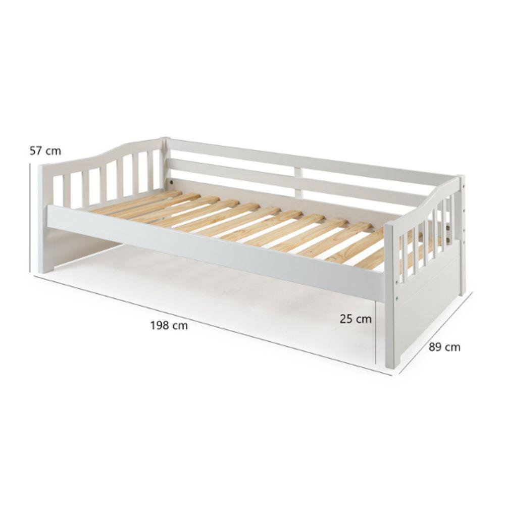 Sofá Cama Plus Com Cama Auxiliar Em Madeira Maciça Mv Outlet Branco - 2