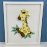 Quadro Safari Baby Girafa - Moldura Branca - QDSB-05 BH BABY KIDS - 1