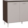 Balcão de Cozinha com Pia Inox 120cm 3 Portas Classic P11 Chocolate/Off White - Mpozenato - 5