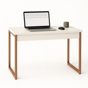Escrivaninha Industrial Plus Mesa Home Office Branco - Rede Móveis