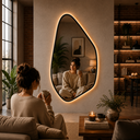 Ver imagem 1 de Espelho Tessala - Linha Couro - - Caramelo - com LED - 160x80