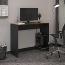 Ver imagem 1 de Escrivaninha Smart Office com Passa Fios e Tampo Mdf Usinado 91cm - Preto e Cedro