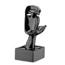 Ver imagem 2 de Escultura Estátua Rosto Humano Arte Moderna Beijo Face Luxo 55cm:preto Brilho