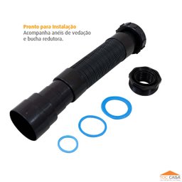 Sifão Sanfonado Cozinha Lavatório Tanque Ate 70 Cm Preto - 3
