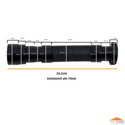 Sifão Sanfonado Cozinha Lavatório Tanque Ate 70 Cm Preto - 4