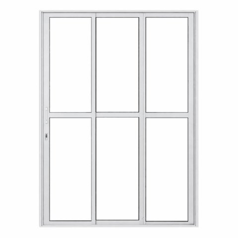 Porta de Correr Alumínio Branco Sacada 03 Folhas Maxx - 210x120 - Direita