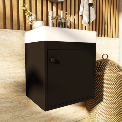 Gabinete Madrid Suspenso Armário Organizador para Banheiro - Preto