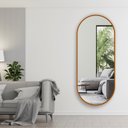 Ver imagem 3 de Espelho Grande Corpo Inteiro Oval com Moldura em Metal Industrial 150 X 40 Cm