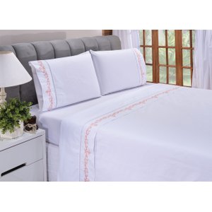 Jogo de Lençol King 4 Peças Promoçãopercal Bordado Imperial